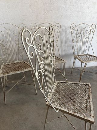 Set di 4 sedie in metallo vintage