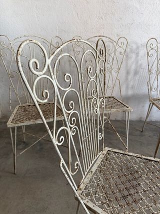 Set di 4 sedie in metallo vintage