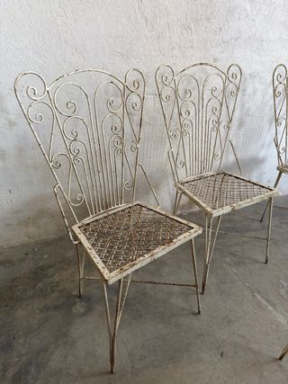 Set di 4 sedie in metallo vintage