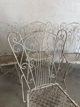 Set di 4 sedie in metallo vintage