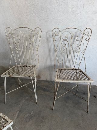 Set di 4 sedie in metallo vintage
