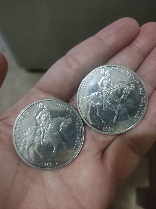 2 monedas de 5 ecu 1989 (los anteriores "euros")
