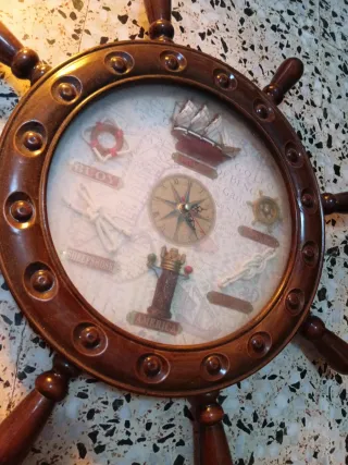Reloj timón náutico decorativo
