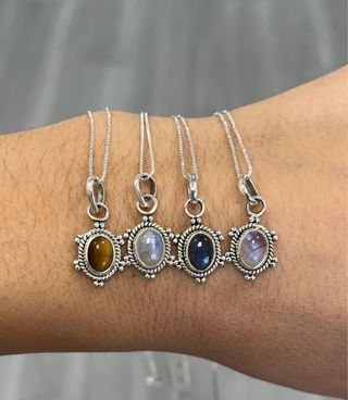 Collar Plata Ley con Piedra a Elegir