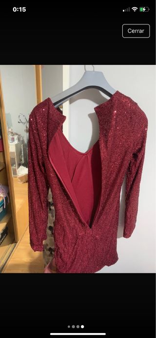 Vestido lentejuelas granate