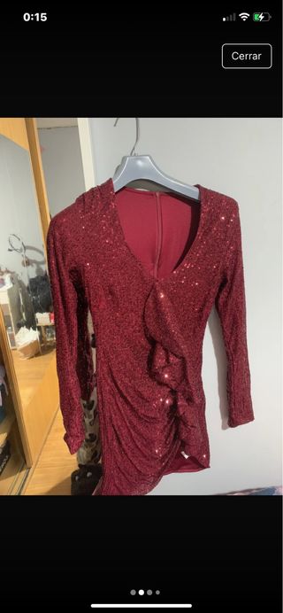 Vestido lentejuelas granate