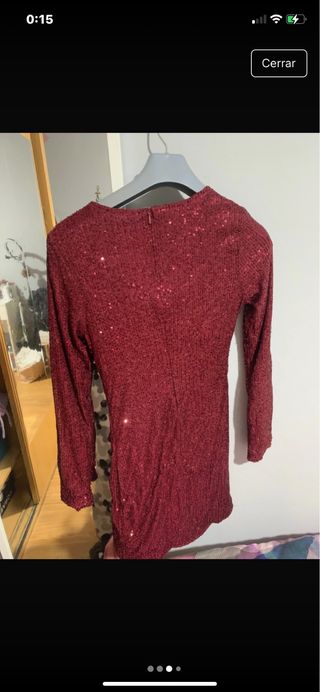 Vestido lentejuelas granate