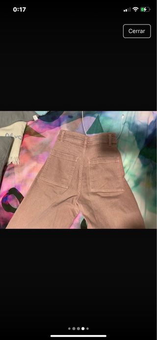 Pantalón Zara Rosa Ancho