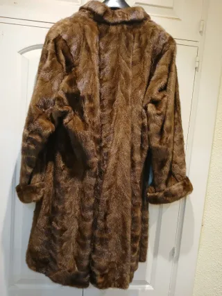 Abrigo vintage sintético imitación visón