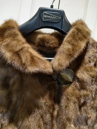 Abrigo vintage sintético imitación visón