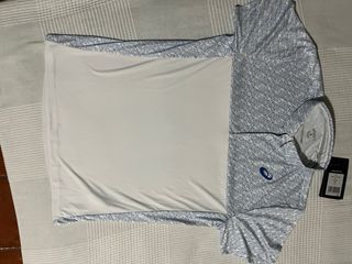 Camiseta Asics azul y blanca Padel