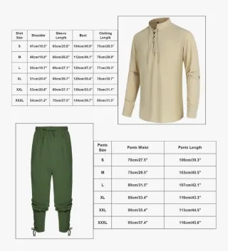 Disfraz Vikingo Medieval Beige y Verde