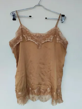 Blusa Zara tirantes encaje M