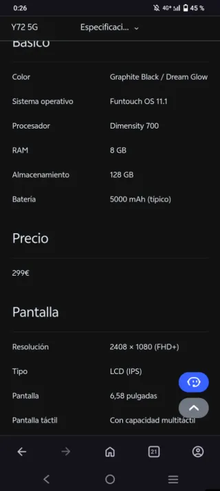 Vivo Y72 5G 128GB