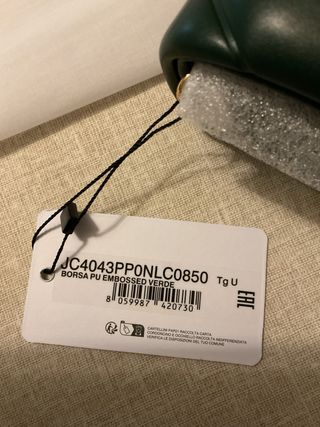 Borsa Love Moschino verde con logo oro