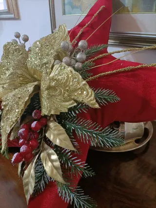 Decorazione Natalizia Stella Rossa e Oro