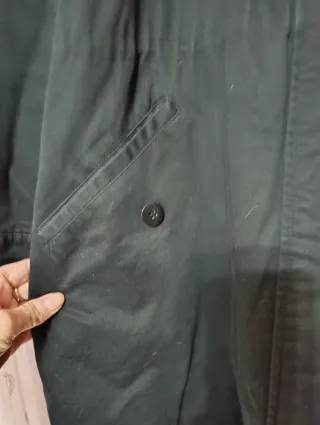 Parka larga mujer negra y verde