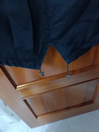 Parka larga mujer negra y verde