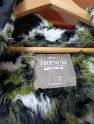 Parka larga mujer negra y verde