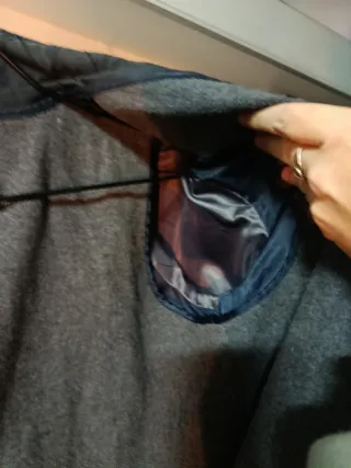 Abrigo gabardina Zara azul oscuro L