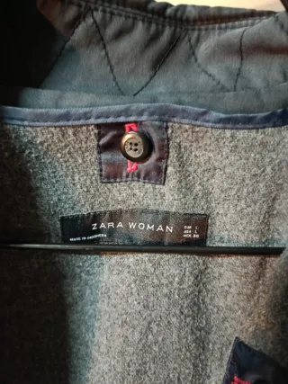 Abrigo gabardina Zara azul oscuro L