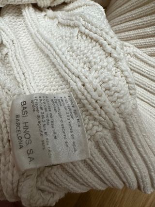 Jersey Lacoste Blanco Hilo Cable Vintage Mujer