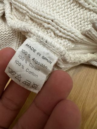 Jersey Lacoste Blanco Hilo Cable Vintage Mujer