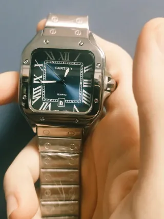 Reloj Cartier Azul y Plateado