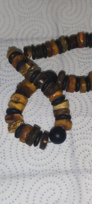 Collar Ámbar Africano Cierre Plata