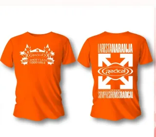 Camiseta Radical Fiesta Naranja T M nueva