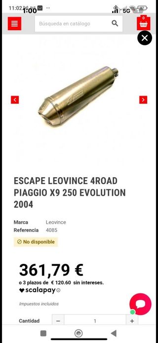 Escape LeoVince 4Road Piaggio X9