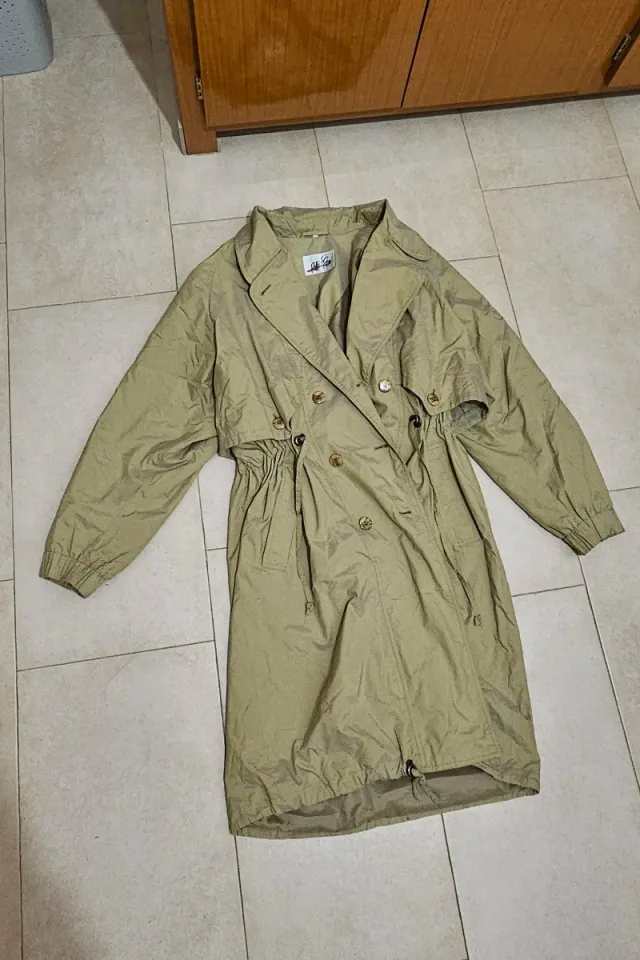 Gabardina Vintage Oversize Verde Oliva