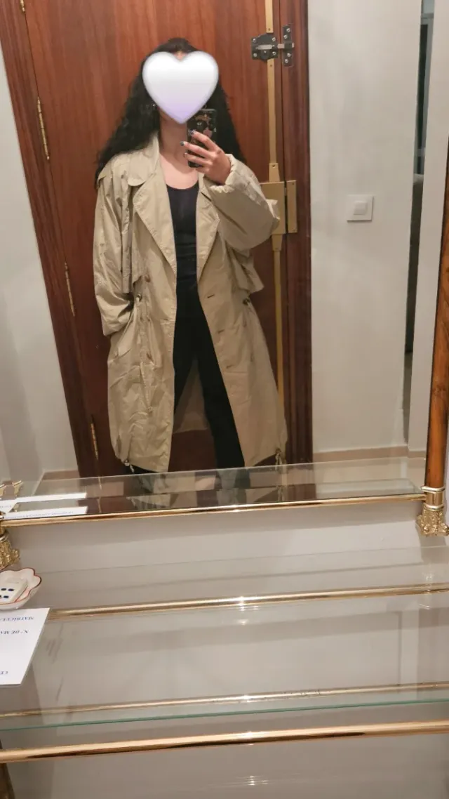 Gabardina Vintage Oversize Verde Oliva