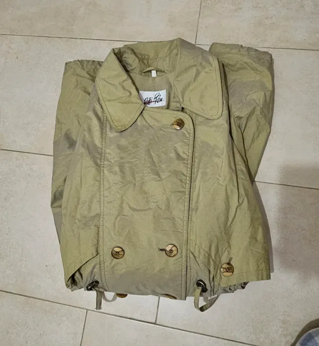 Gabardina Vintage Oversize Verde Oliva