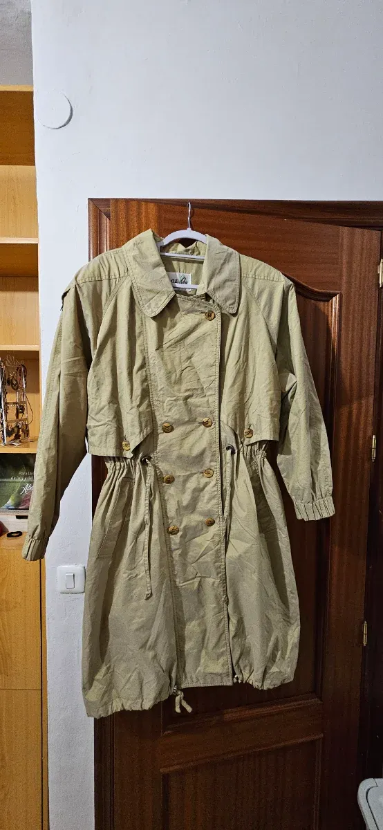 Gabardina Vintage Oversize Verde Oliva
