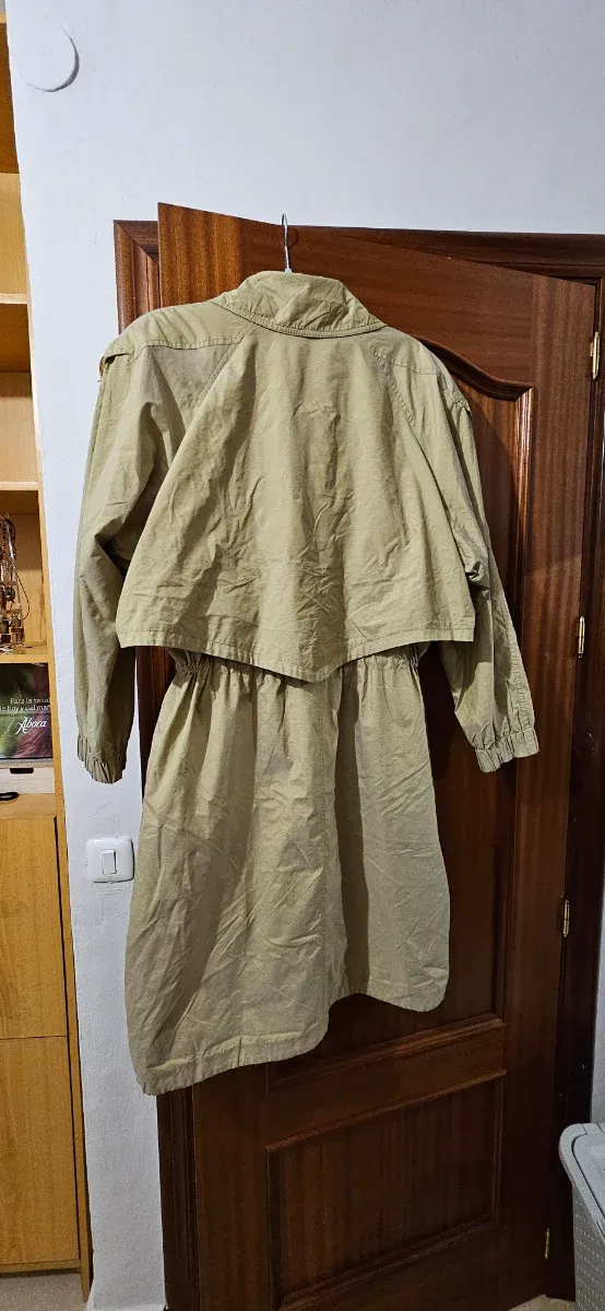 Gabardina Vintage Oversize Verde Oliva