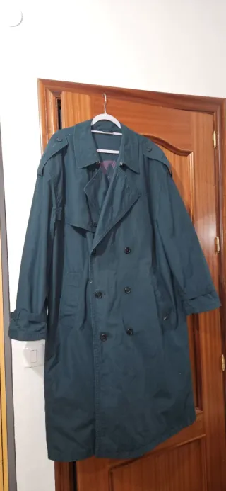 Trench oversize verde azulado