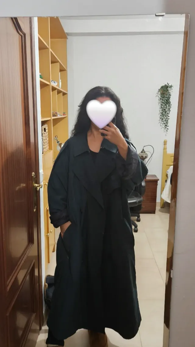 Trench oversize verde azulado