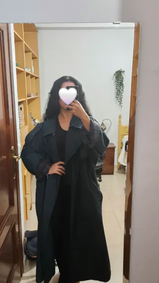 Trench oversize verde azulado