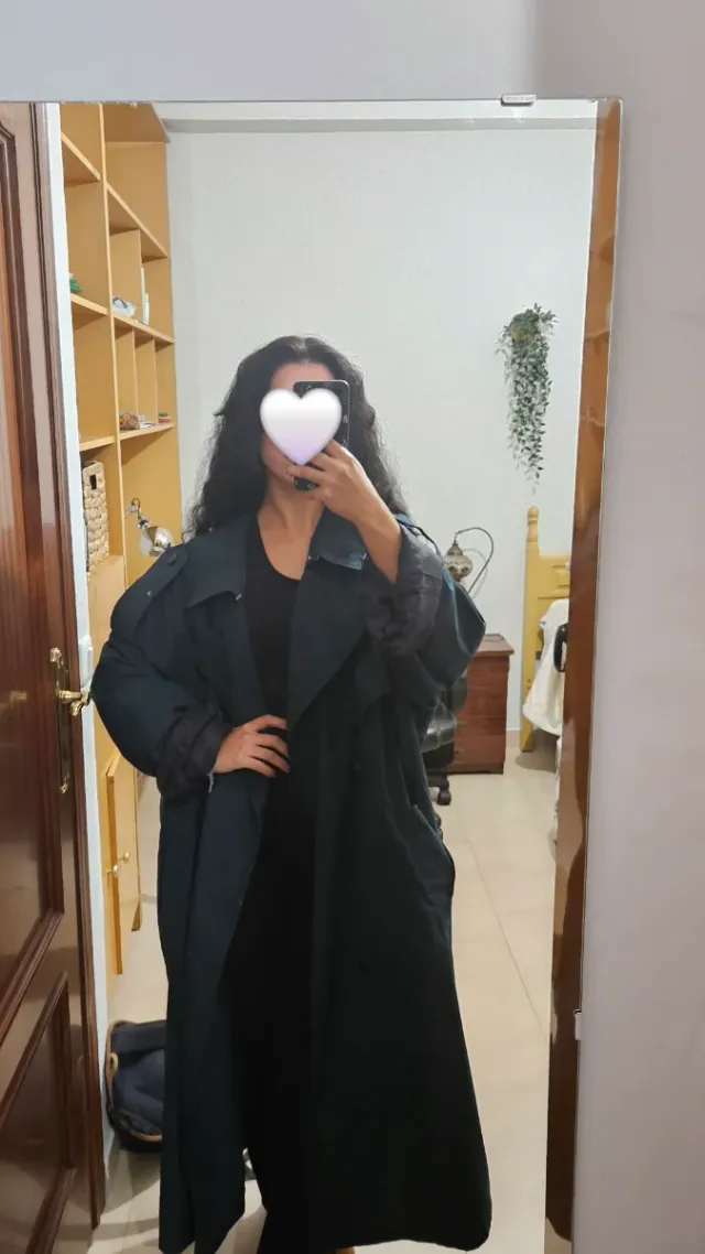 Trench oversize verde azulado