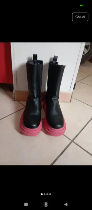 Stivali Primark neri e rosa