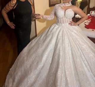 Vestido de Novia Gitana Blanco talla 36-38 corset