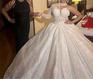 Vestido de Novia Gitana Blanco talla 36-38 corset