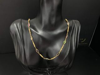 collar oro 18k con piedra 24cm