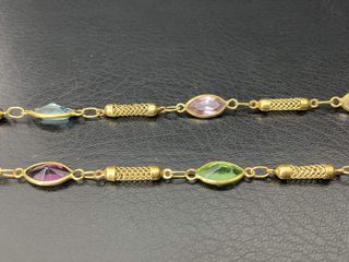 collar oro 18k con piedra 24cm