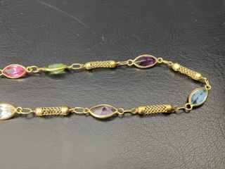 collar oro 18k con piedra 24cm