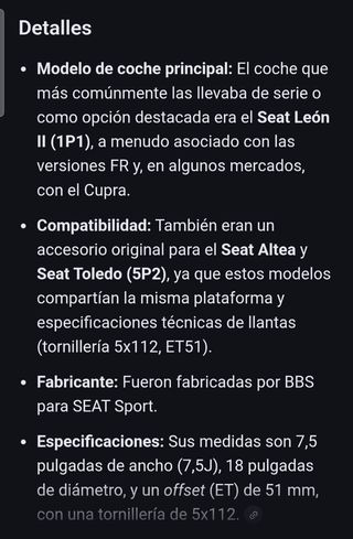 4 Llantas BBS Seat Sport 18