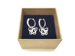 argollas plata 925mm con piedra con circonita