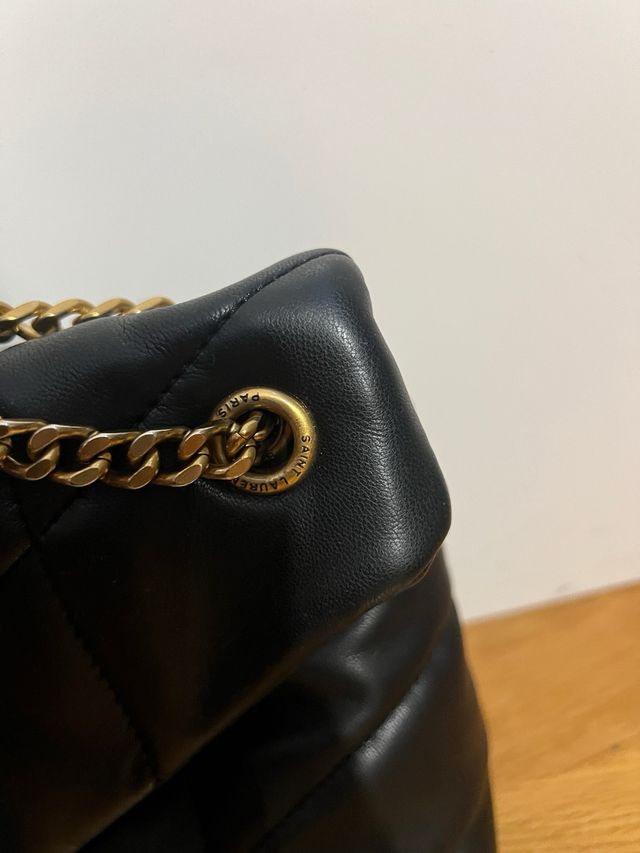 Bolso YSL Puffer Negro Dorado