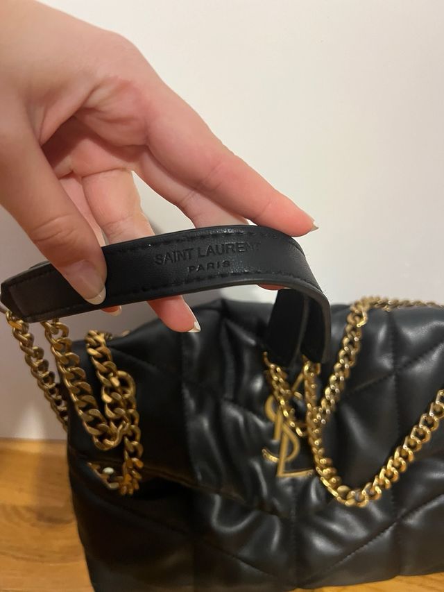 Bolso YSL Puffer Negro Dorado